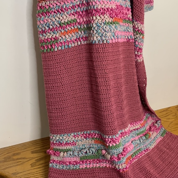 Handmade Knitted Long Sleeve Duster Cardigan | Recycled | Cozy Wrap | Grandma - Picture 8 of 13